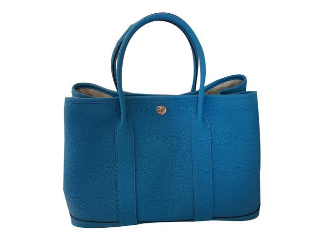 Hermès Bolsas Azul Couro  ref.44820