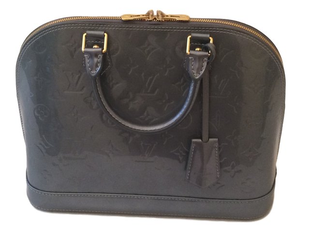 Alma Louis Vuitton Handbags Blue Patent leather  ref.44822