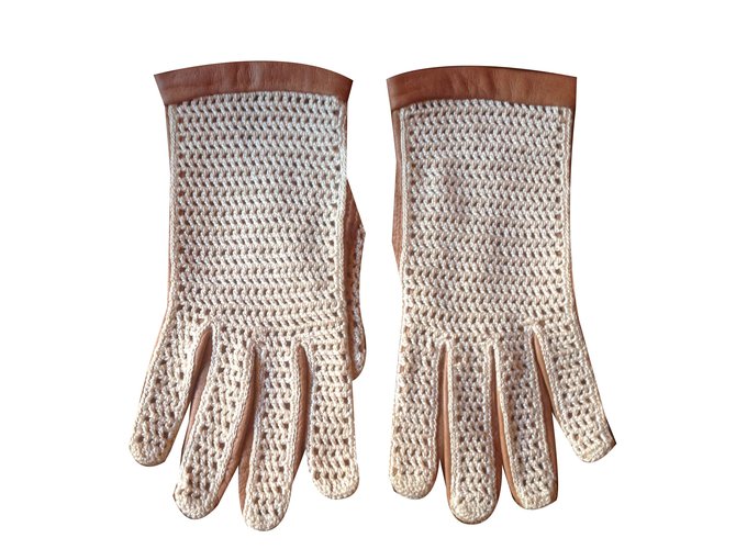 Autre Marque Gloves Caramel Leather  ref.44853