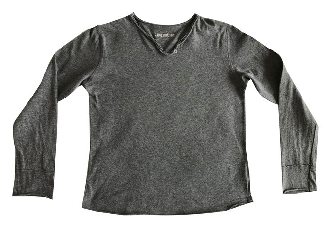 Zadig & Voltaire T-shirt Coton Gris  ref.44857