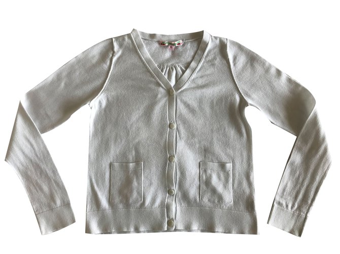 Bonpoint Pulls, Gilets Coton Blanc  ref.44867