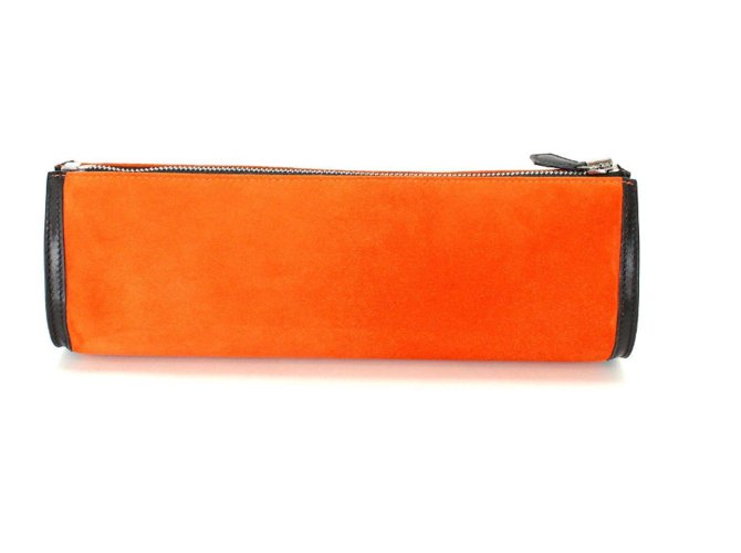 Hermès Clutch bag Orange Leather  ref.44892