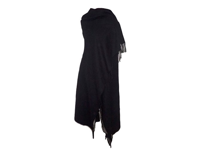 Hermès Scarves Black Cashmere Wool  ref.44901