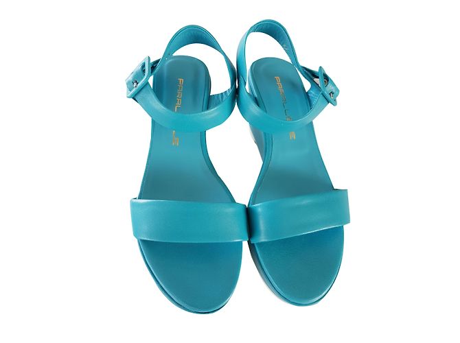 Autre Marque Parallele Sandalen Türkis Leder Blau