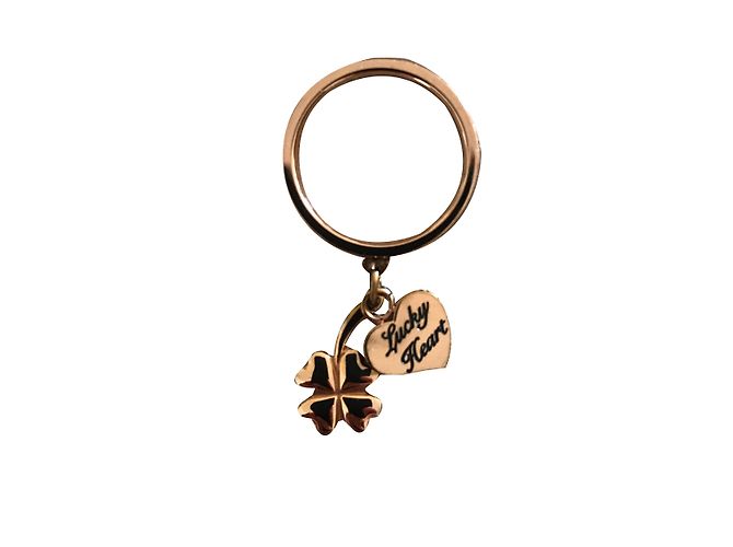 Autre Marque Anello Quadrifoglio e Cuore Dorato in Acciaio D'oro