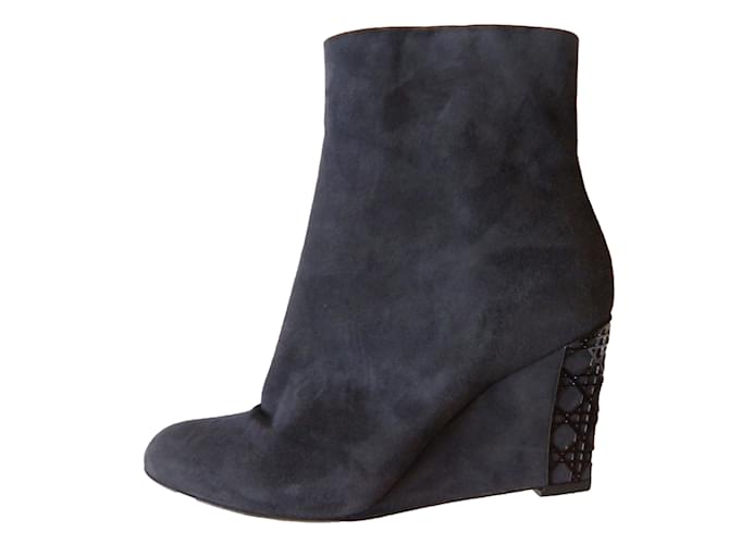 Christian Dior Ankle Boots Blue Suede  ref.44968