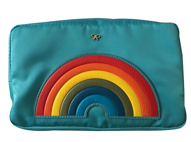 Bolso de mano Anya Hindmarch Nylon Turquesa Arcoíris Azul