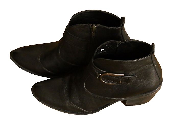Autre Marque Botines ESPACE de cuero negro