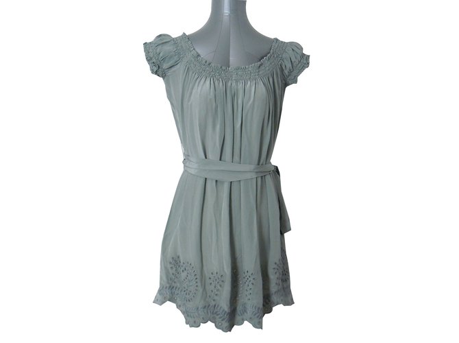 Jovovich HAWK Dress Green Silk  ref.45057