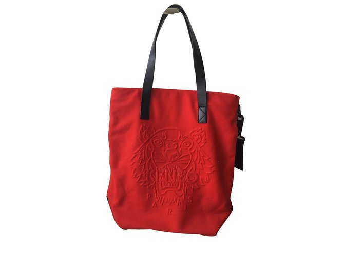 Kenzo Tote bag Rot Wolle  ref.45061