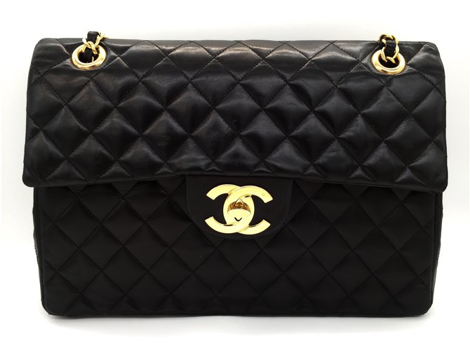 Chanel Timeless Maxi Jumbo Black Leather  ref.45074
