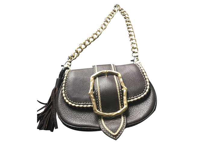 Lancel Handbag Dark brown Leather  ref.45183
