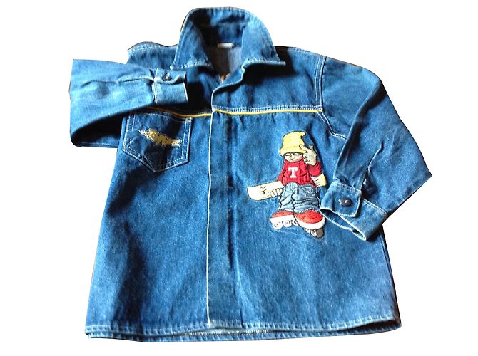 Autre Marque Veste en jean bleue avec broderie garçon 4 ans