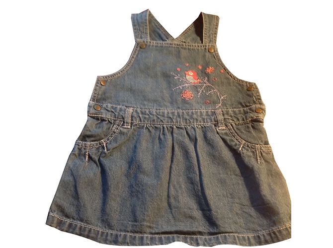 Autre Marque Vestido jeans Kitchoun com bordado de pássaro 12 meses