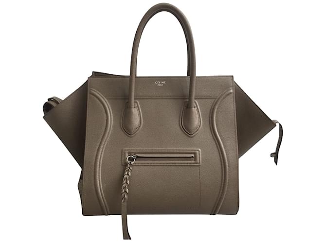 Céline Fantasma de equipaje Gris pardo Cuero  ref.45206