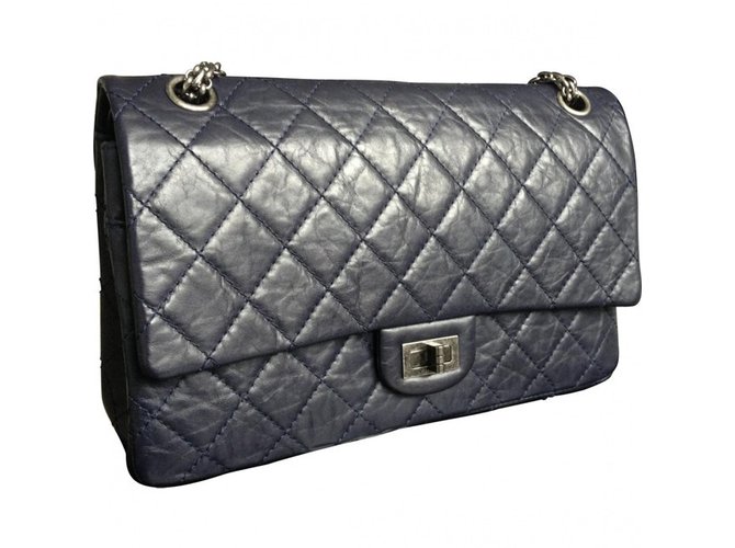 Chanel 2.55 Blue Leather  ref.45218