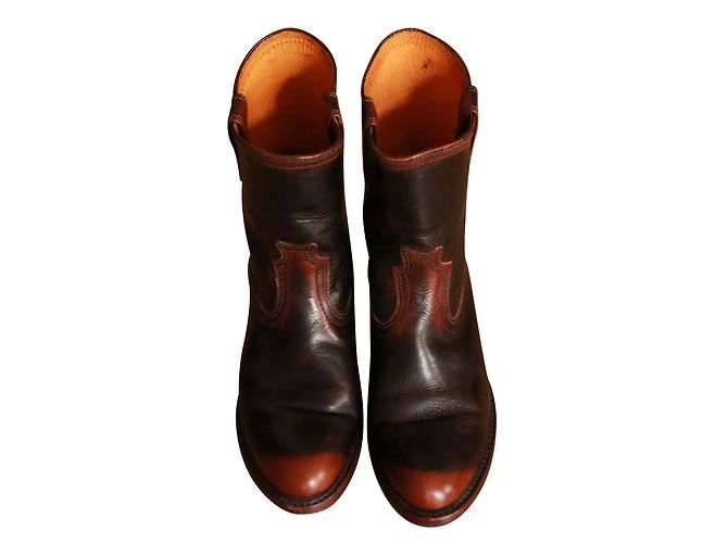 Botines Frye de cuero marrón US 8.5 Castaño Marrón oscuro
