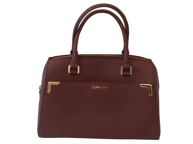 Calvin Klein Handbags Dark red Leather  ref.45242
