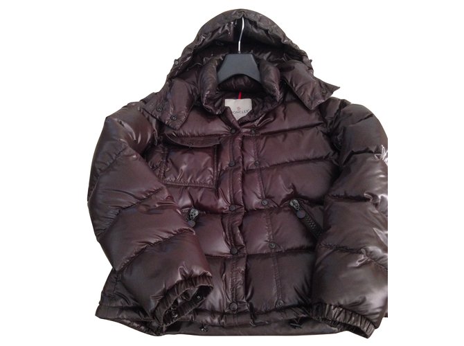 Moncler Coats, Outerwear Dark brown Polyamide  ref.45281