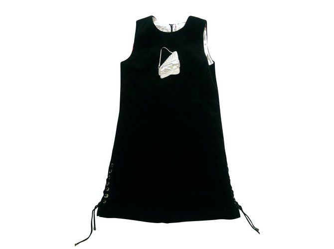 Christian Dior Dress Black Velvet Cotton Elastane  ref.45350