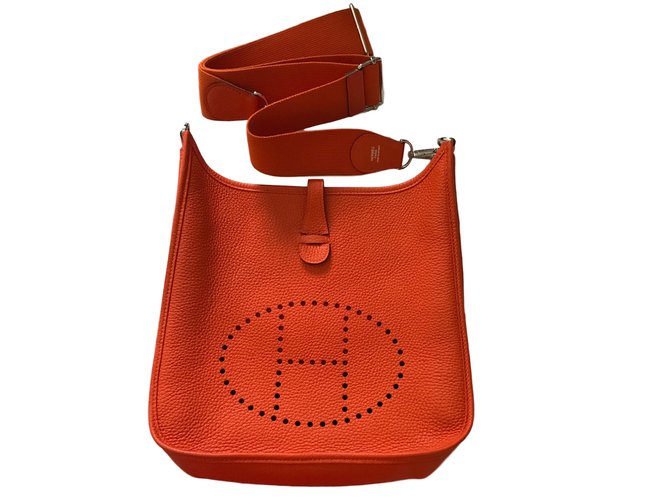 Hermès Handbag Orange Leather  ref.45414