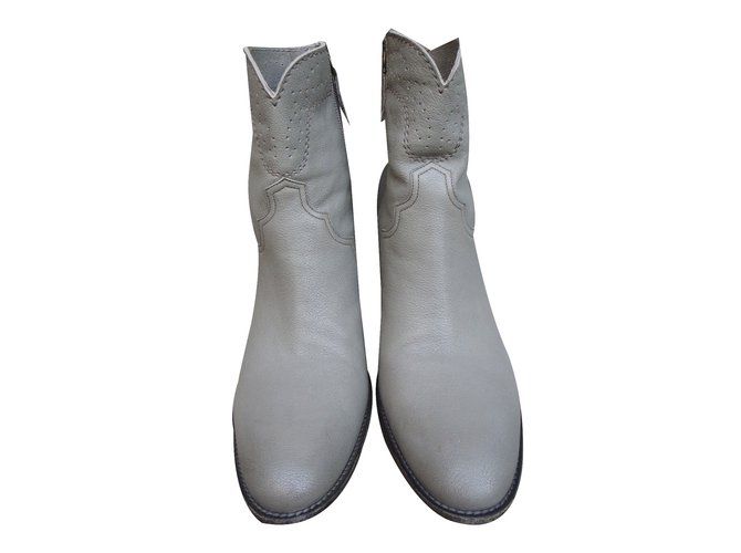Sartore Ankle Boots Grey Leather  ref.45418