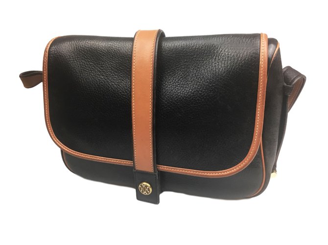 Hermès Handbags Black Light brown Leather  ref.45426