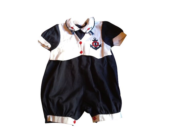 Autre Marque Robe Marin en Coton Bleu Marine 12 Mois