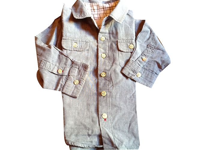 Camicia Cyrillus per bambino in cotone blu 18 mesi