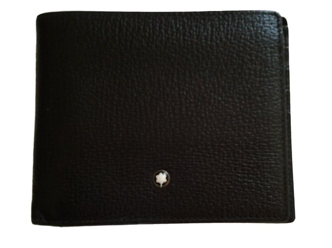 Montblanc Purse, wallet, case Black Leather  ref.45483