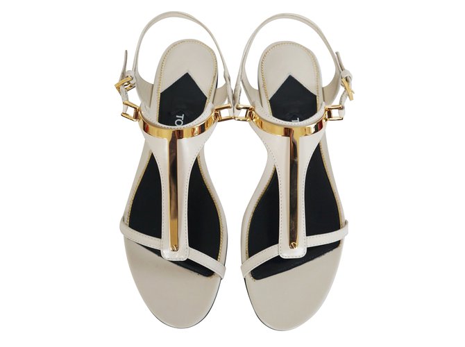 Tom Ford Sandals Cream Leather  ref.45562