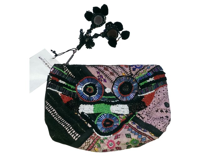 Antik Batik Clutch-Taschen Mehrfarben Baumwolle Perle  ref.45594