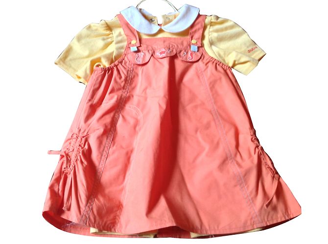 Autre Marque Set 2 Pezzi in Cotone con Romper e Vestito Arancione