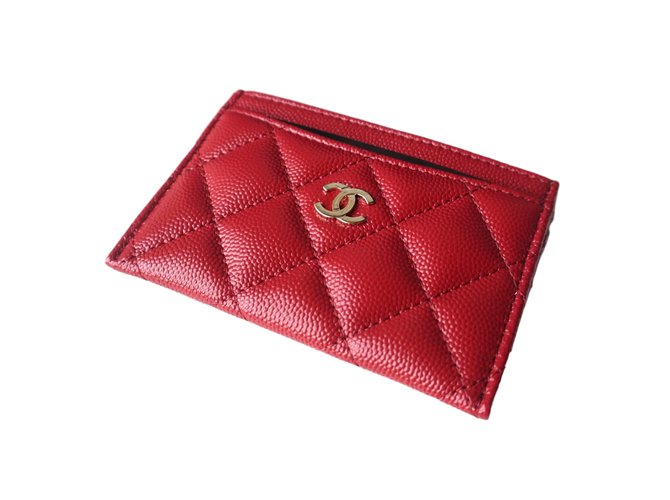Chanel Titular de la tarjeta Roja Cuero  ref.45650