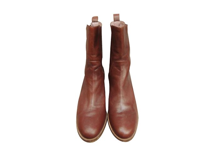 Robert Clergerie Leather Ankle Boots Brown
