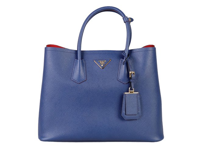 Prada Handtasche Blau Leder  ref.45686