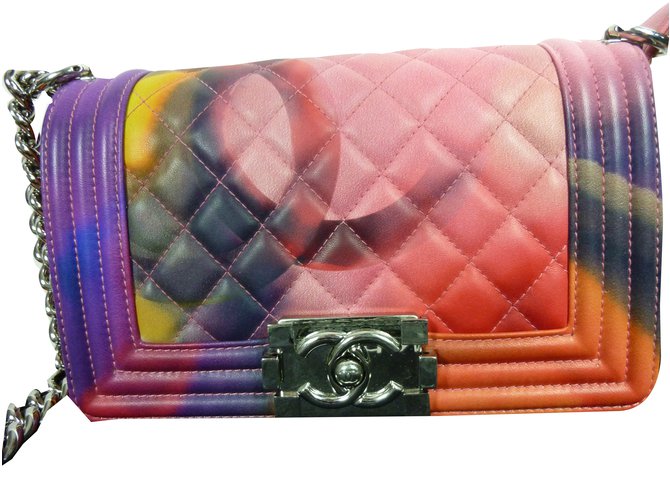 Boy Chanel Handbags Pink Leather  ref.45752