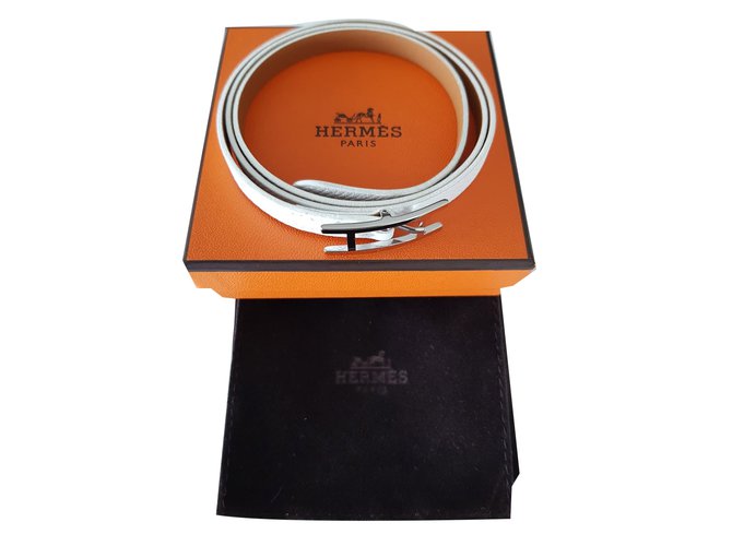Hermès HERMES BEHAPI Bracelet White Leather  ref.45775