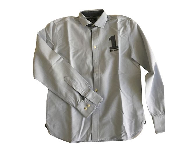 Camicia Hackett London in cotone oxford azzurra Blu