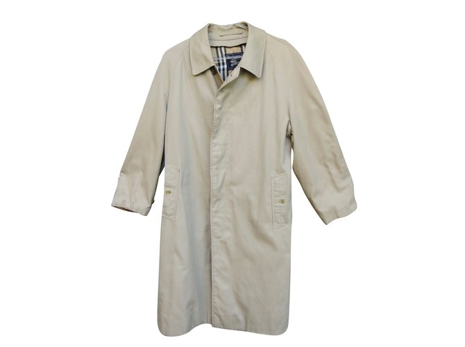 Burberry Men Coat Beige Cotton Polyester  ref.45930