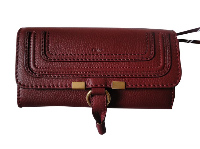 Chloé Wallets Dark red Leather  ref.45979