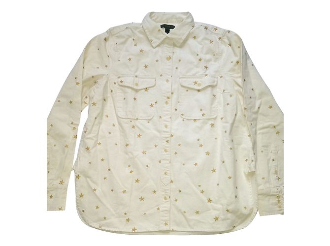 Camisa J.Crew de algodão com estampa de estrelas dourada creme M Dourado Cru