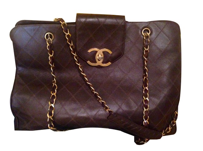 Chanel Handbag Brown Lambskin  ref.45992