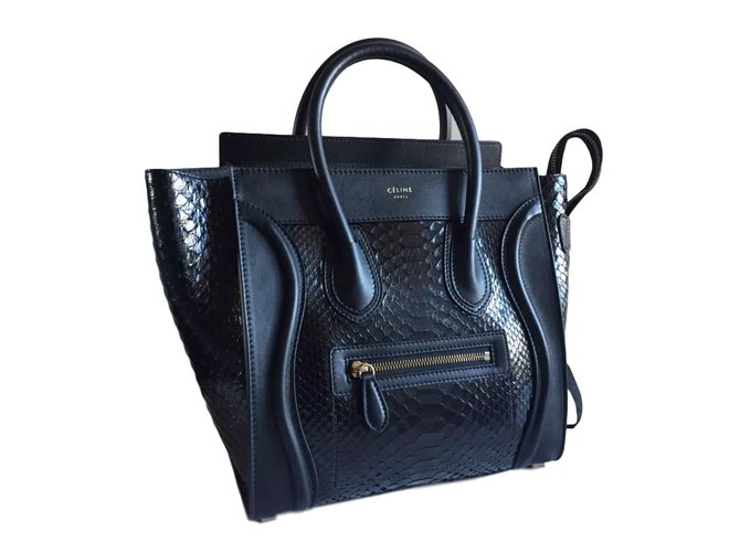 Céline Handbag Black Python  ref.46095