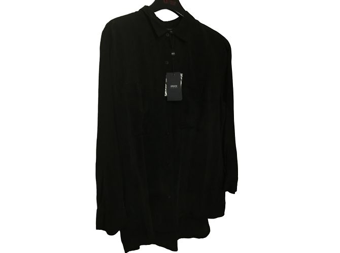 Tunica Armani Jeans in seta nera Nero