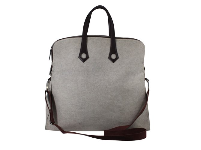 Hermès Handbag Beige Cloth  ref.46129