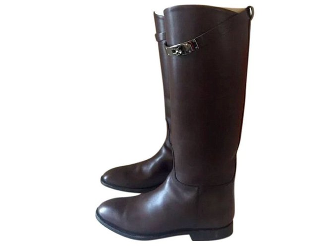 Hermès Jumping boots Brown Leather  ref.46141
