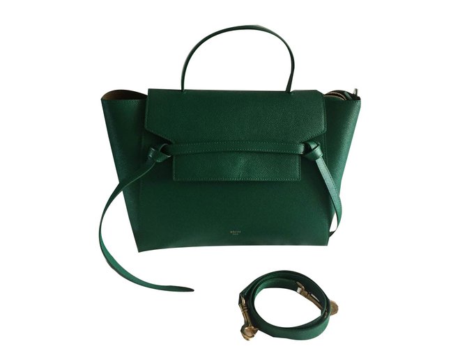 Céline Handbags Green Leather  ref.46166