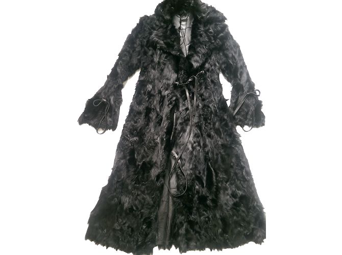 Autre Marque Cappotto in pelle d'agnello nero Ines and Marshal