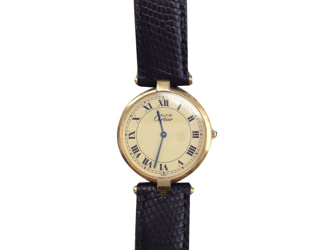 Cartier Relógios finos Dourado Vermelho  ref.46194
